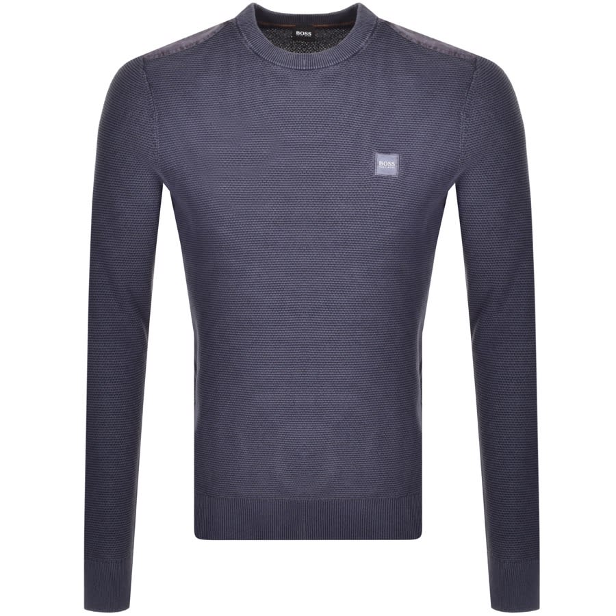 Alternative Image for ProductBOSS Ampagne Knitted Jumper in Blue1